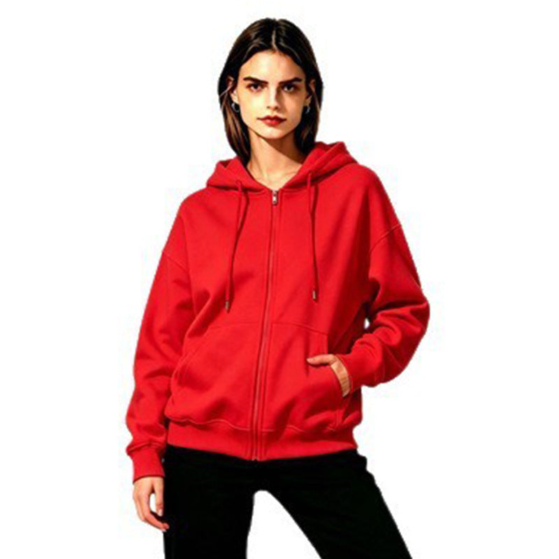 Damen Weicher Kapuzenpullover mit durchgehendem Reißverschluss Nord Taschen