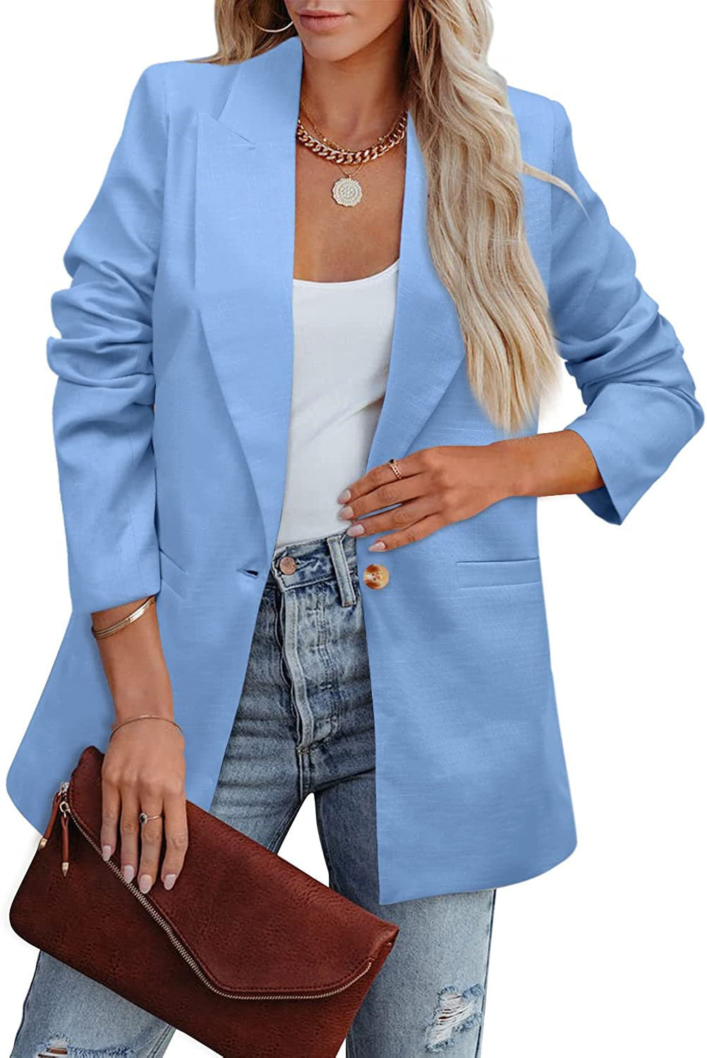 Nord Taschen | Doppelreihiger Blazer mit Gerafften Ärmeln und Taschen