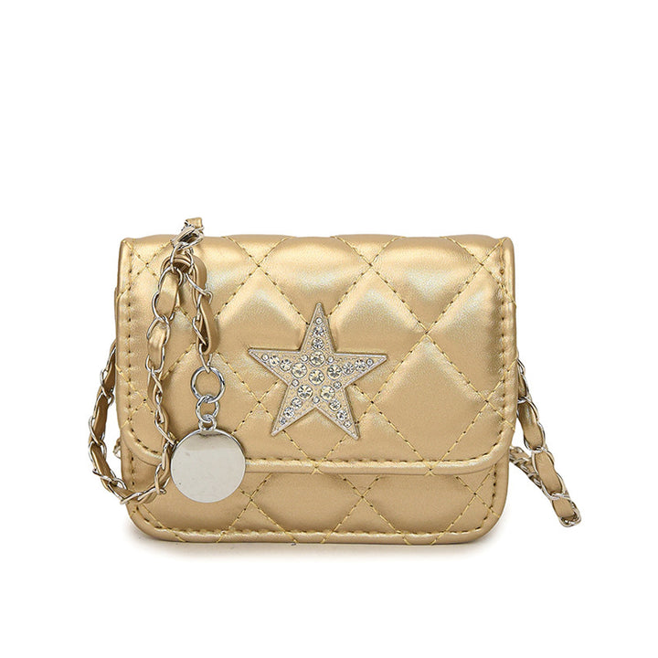 Damen Clutch-Tasche mit eleganter Steppmusterung und funkelndem Sternenanhänger Nord Taschen
