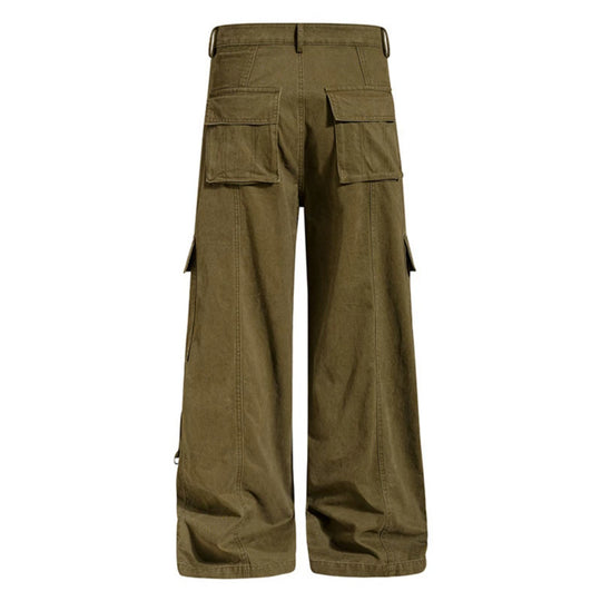 Damen Weite Cargo-Culottehose mit Multi-Taschen und Druckknopf-Seitenverstellung Nord Taschen