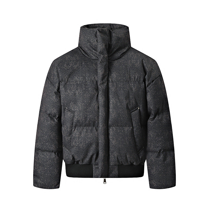 Herren Kurze wattierte Steppjacke mit hohem Stehkragen und matter Strukturoptik Nord Taschen