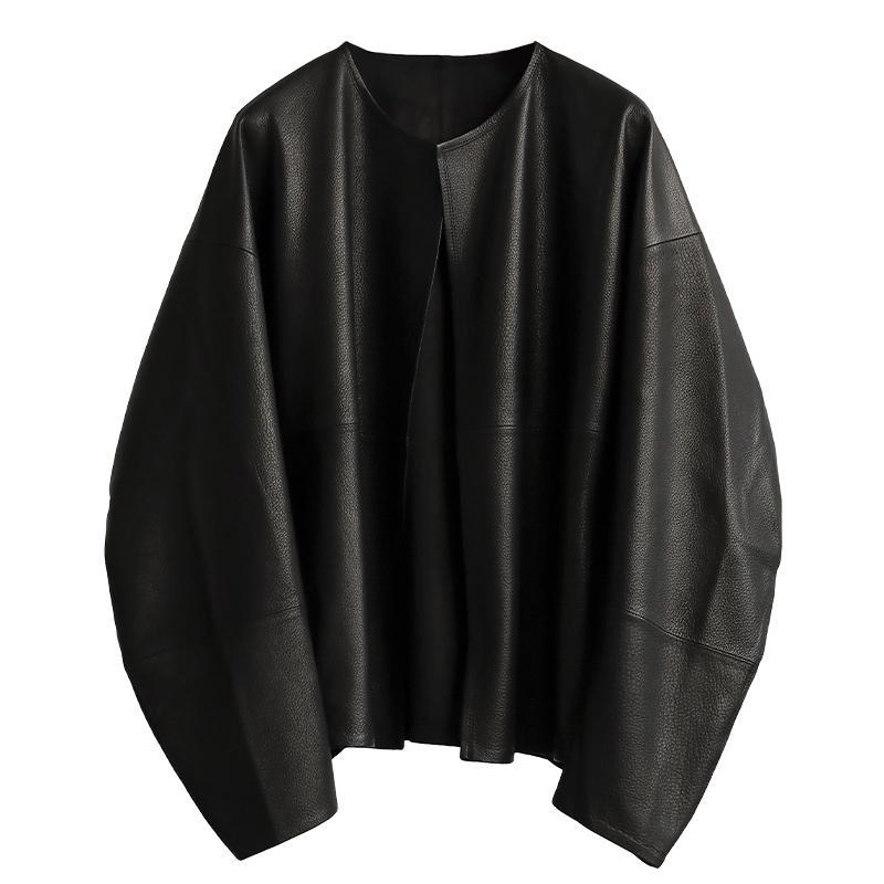 Damen Oversized Lederjacke Nord Taschen