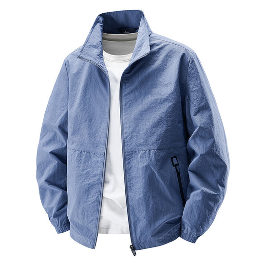 Herren Leichte Wind- und wasserabweisende Freizeitjacke mit Stehkragen und Reißverschlusstaschen Nord Taschen