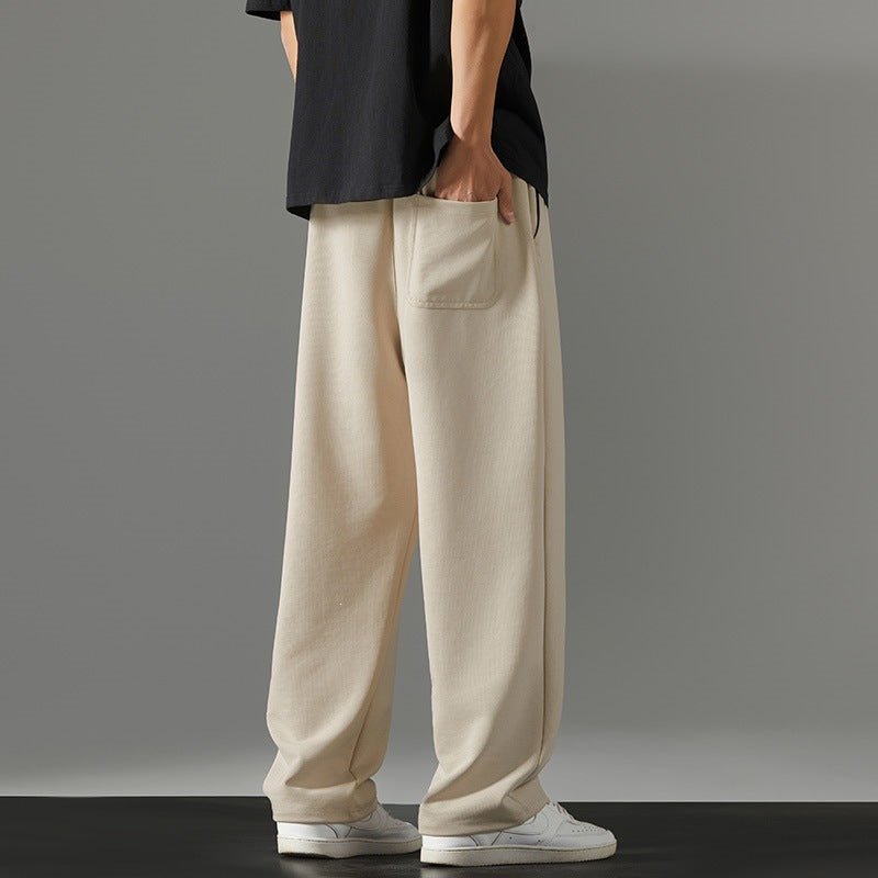 Herren weite Relaxed-Jogginghose aus French-Terry mit Kordelzug, elastischem Bund & geradem Bein Nord Taschen