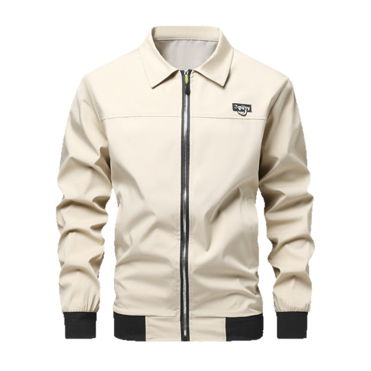 Herren Collar-Zip-Blouson aus Softshell mit gerippten Bündchen & Smiley-Patch Nord Taschen