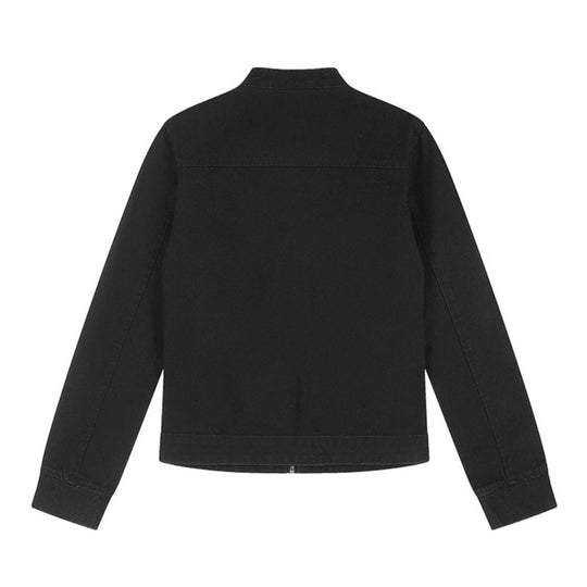 Damen Kurze Utility-Jacke mit Stehkragen, verstellbaren Schulterriemen und Druckknopfverschluss Nord Taschen