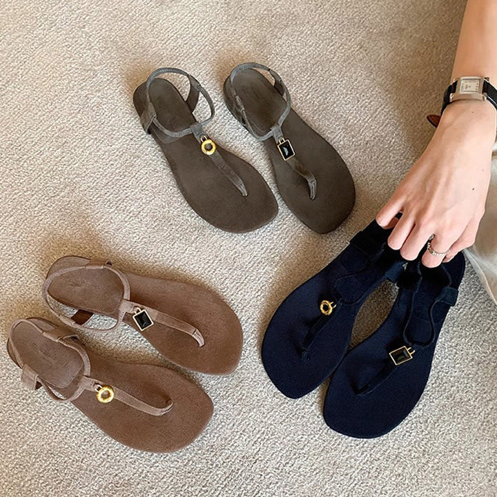 Damen Lederige Sandalen