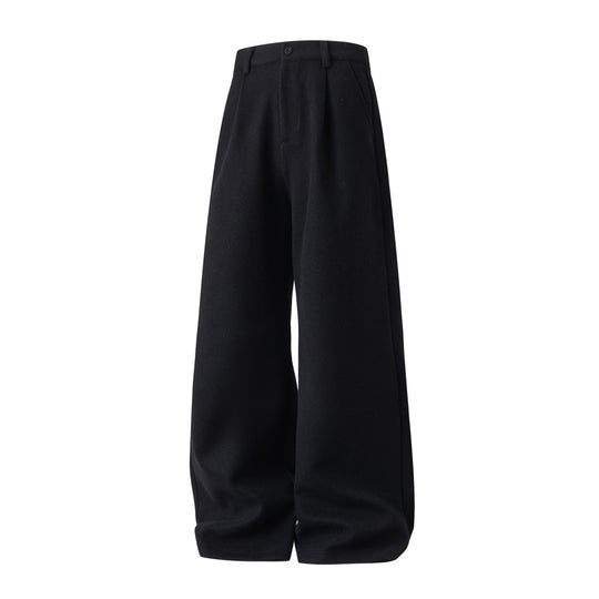 Damen Hochgeschnittene Ballonhose aus Wollmix mit Bundfalten und weiter Silhouette Nord Taschen