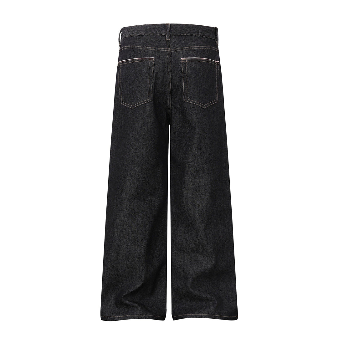 Damen Weite Cropped-Denim Culotte mit hoher Taille und klassischem Taschen-Detail Nord Taschen