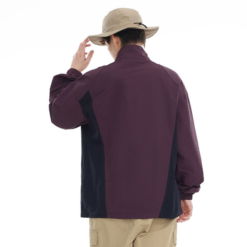 Herren leichter Nylon-Anorak mit Halbreißverschluss, Kordelzugsaum und Raglanärmeln Nord Taschen