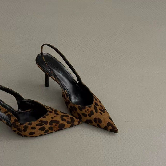 Damen Slingback-Pumps aus Wildleder mit eleganter Spitzform