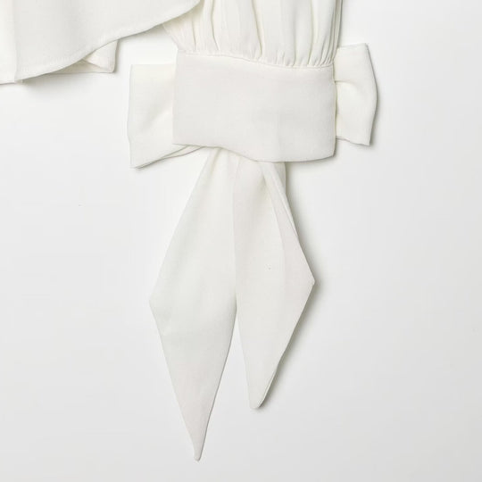 Damen Bluse mit hohem Rollkragen, gerafftem Vorderteil und Schleifenärmeln Nord Taschen