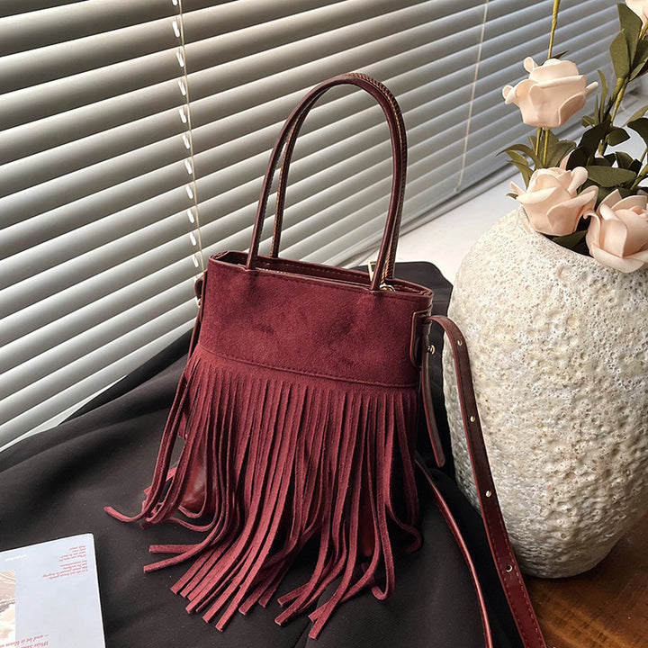 Damen Beuteltasche mit Fransen Nord Taschen