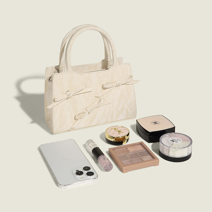Damen Handtasche mit filigranem Schleifenakzent und strukturiertem Obermaterial Nord Taschen