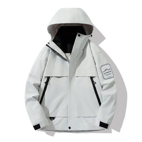 Herren multifunktionale Wasserfeste Softshell-Regenjacke mit abnehmbarer Fleece-Innenjacke Nord Taschen