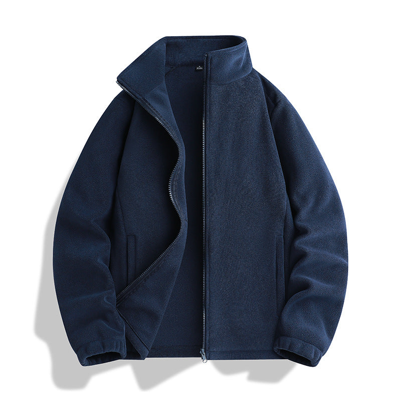 Unisex Fleecejacke mit Stehkragen, durchgehendem Reißverschluss und elastischen Bündchen Nord Taschen