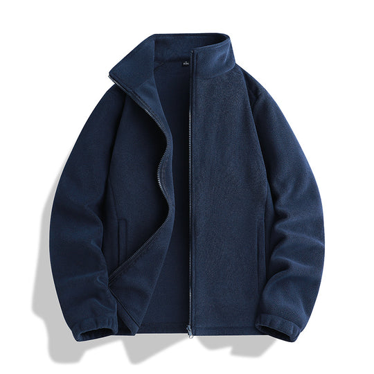 Unisex Fleecejacke mit Stehkragen, durchgehendem Reißverschluss und elastischen Bündchen Nord Taschen