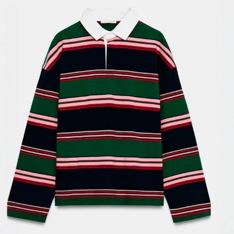 Damen Feinstrick-Poloshirt-Cardigan mit kurzem Arm und durchgehendem Reißverschluss Nord Taschen