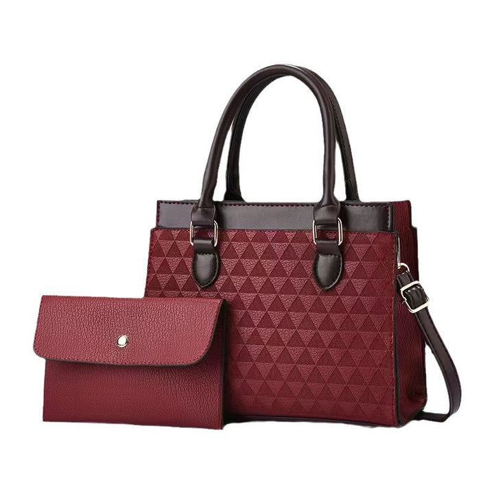 Damen Handtasche mit geometrischem Muster und abnehmbarer Clutch Nord Taschen