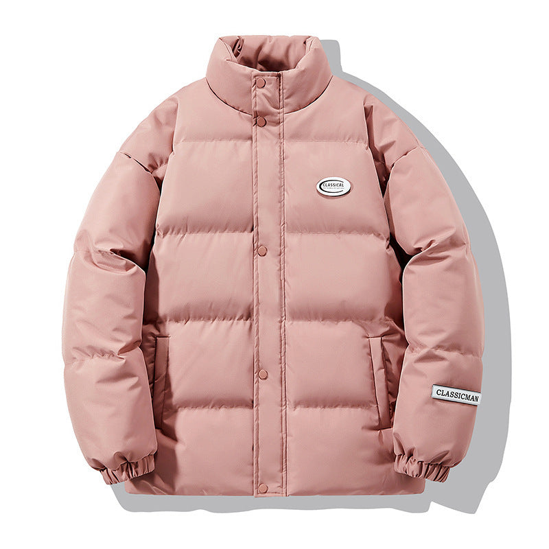 Herren Oversize-Steppjacke mit hohem Stehkragen und Druckknopffront Nord Taschen