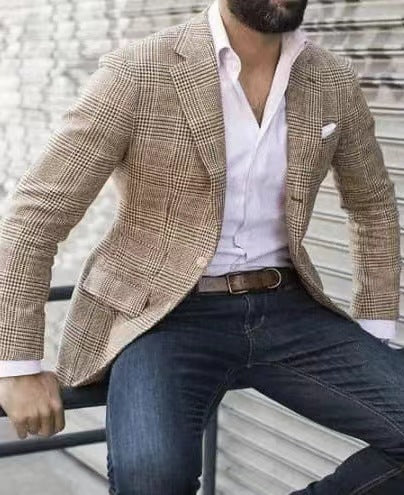 Herren eleganter Leinenblazer mit schmalem Schnitt - Vittorelli