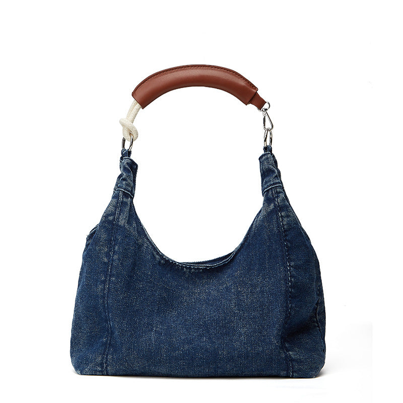 Damen Hobo-Tasche aus hochwertigem Denim mit eleganter Lederverstärkung Nord Taschen