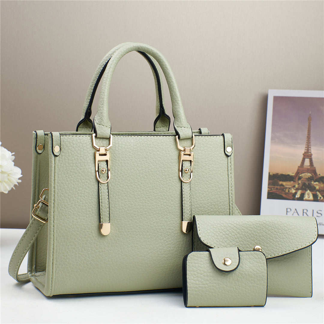 Damen elegante Kunstledertasche mit abnehmbarem Portemonnaie Nord Taschen