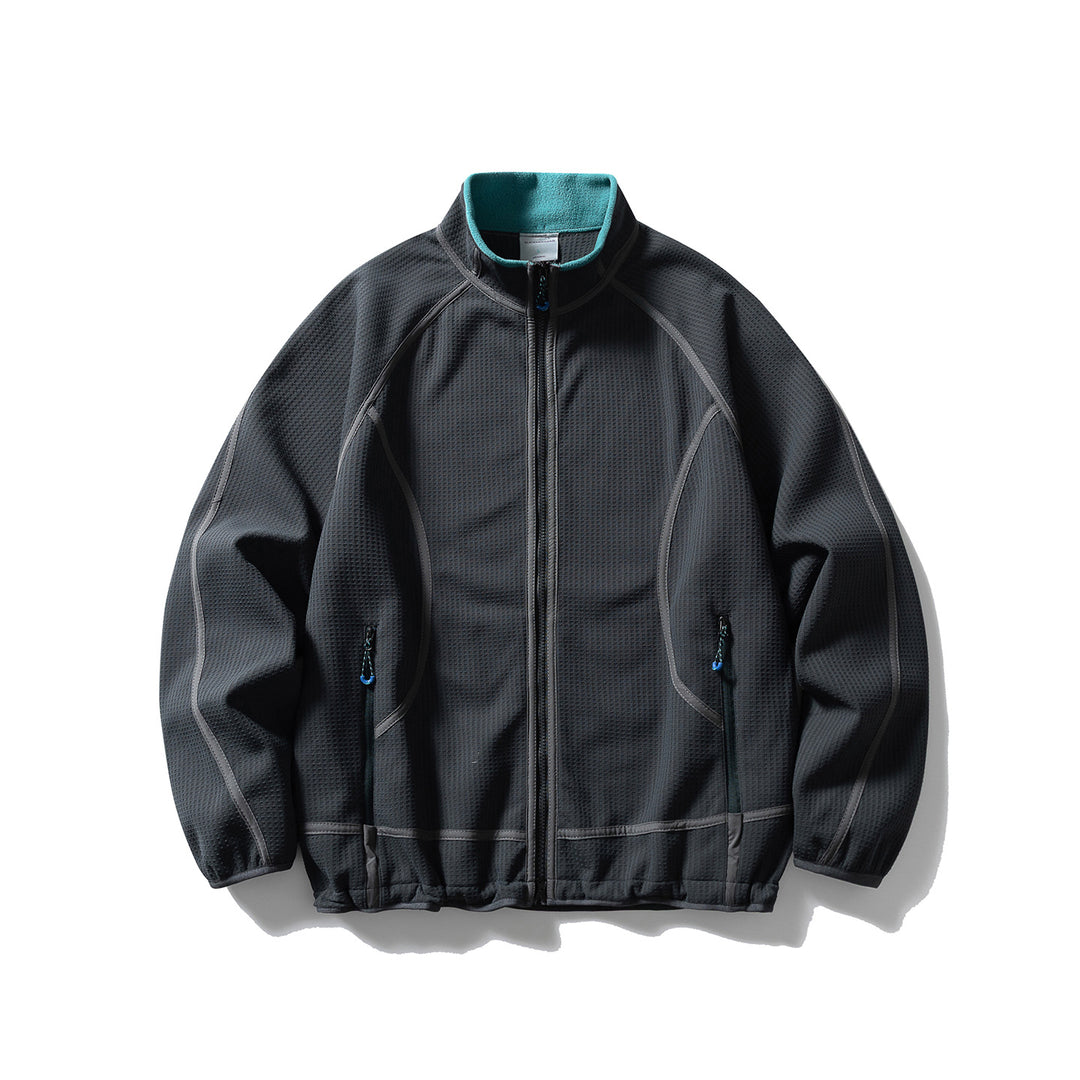 Unisex Struktur-Fleecejacke mit Reißverschluss, Raglanärmeln und elastischem Saum Nord Taschen