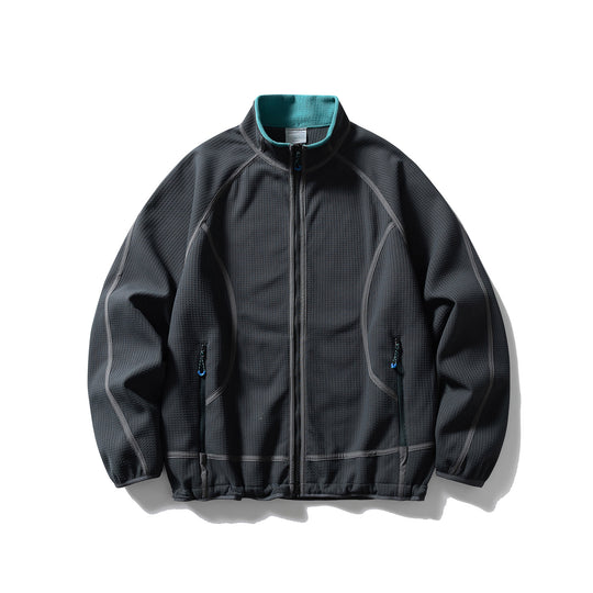 Unisex Struktur-Fleecejacke mit Reißverschluss, Raglanärmeln und elastischem Saum Nord Taschen
