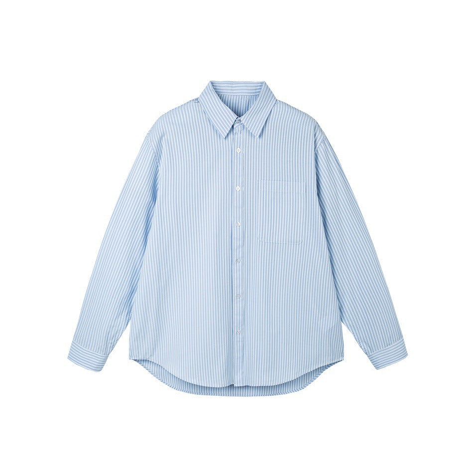 Damen Oversize-Hemdbluse mit Kentkragen, Brusttasche und gerundetem Saum Nord Taschen