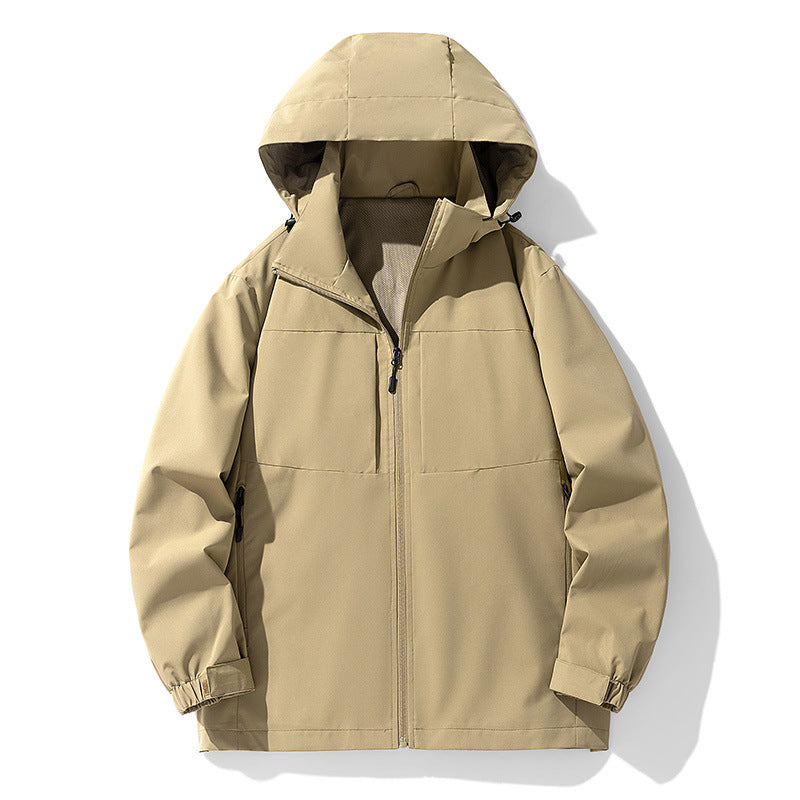 Herren Wasserabweisende Softshell-Outdoorjacke mit Kapuze, atmungsaktivem Netzfutter und verdecktem Reißverschluss Nord Taschen