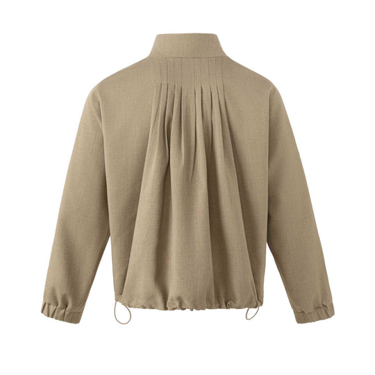 Herren Leichte Baumwoll-Mischgewebe-Utility-Jacke mit Stehkragen und Kordelzug Nord Taschen