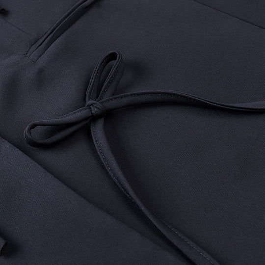 Damen Taillierter Blazer mit dekorativen Schleifen und abgestimmtem Minirock-Set Nord Taschen
