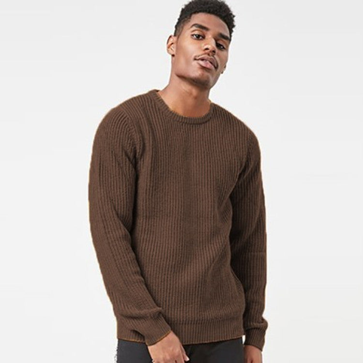 Herren Grobstrickpullover mit strukturiertem Rippdesign und lässiger Passform