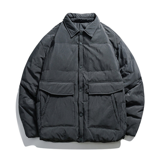Unisex Boxy wattierte Hemdjacke mit großen Klapptaschen und Druckknopfverschluss Nord Taschen