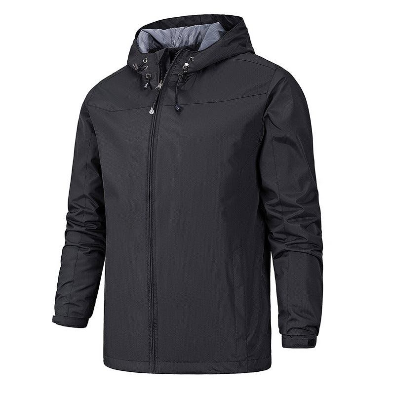 Herren Ultraleichte packbare Regenjacke mit Kapuze und verdecktem Reißverschluss Nord Taschen