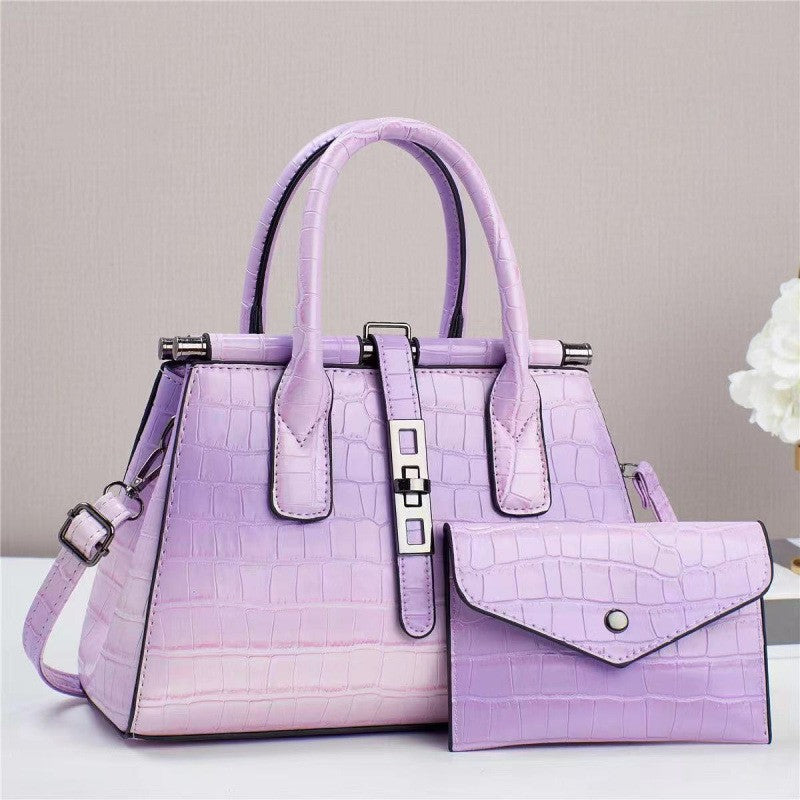 Damen Handtasche im eleganten Krokodil-Look mit abnehmbarer Clutch Nord Taschen