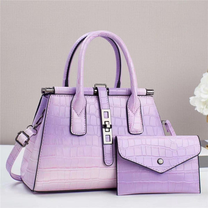 Damen Handtasche im eleganten Krokodil-Look mit abnehmbarer Clutch Nord Taschen