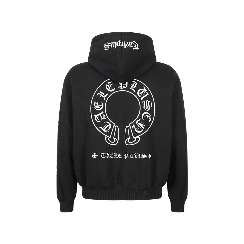 Unisex Kapuzenpullover im Urban‑Gothic‑Print mit geripptem Saum Nord Taschen