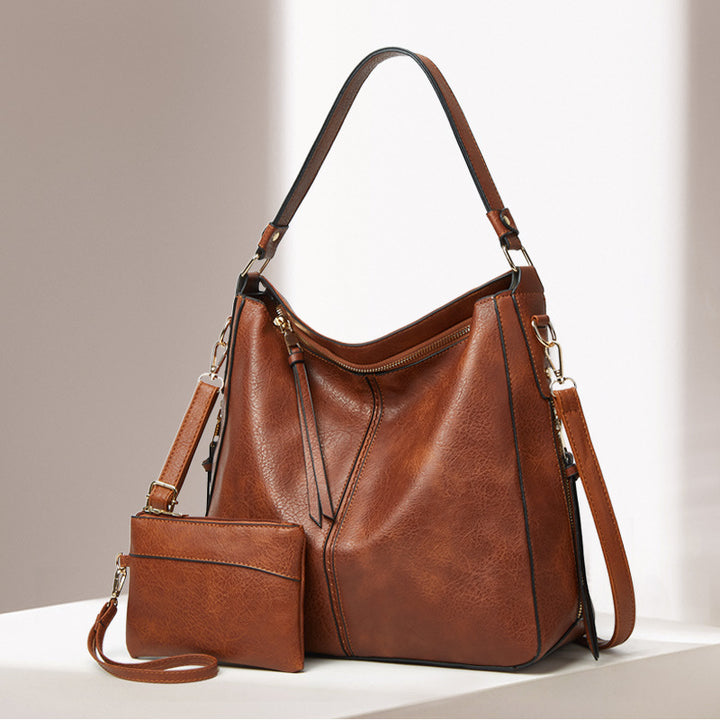 Damen Hobo-Tasche aus hochwertigem Kunstleder mit abnehmbarem Kosmetiktäschchen Nord Taschen