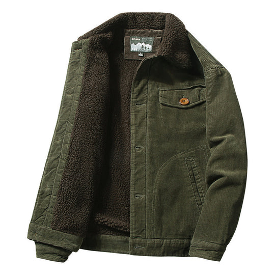 Herren Robuste Cordjacke mit Teddyfutter Nord Taschen