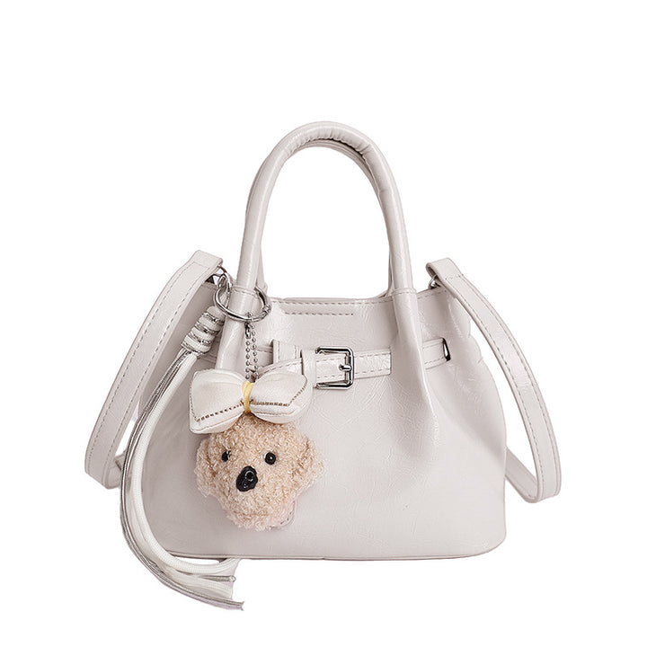 Damen praktische Handtasche mit verspieltem Tieranhänger Nord Taschen