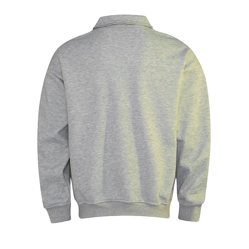 Herren Polo‑Sweatshirt im Oversize‑Relaxed‑Fit mit Rippbündchen und Knopfleiste Nord Taschen