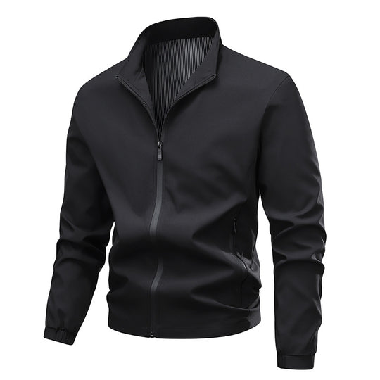 Herren Wasserabweisende Softshell-Blousonjacke mit Stehkragen, Zweiwege-Reißverschluss & gestreiftem Innenfutter Nord Taschen