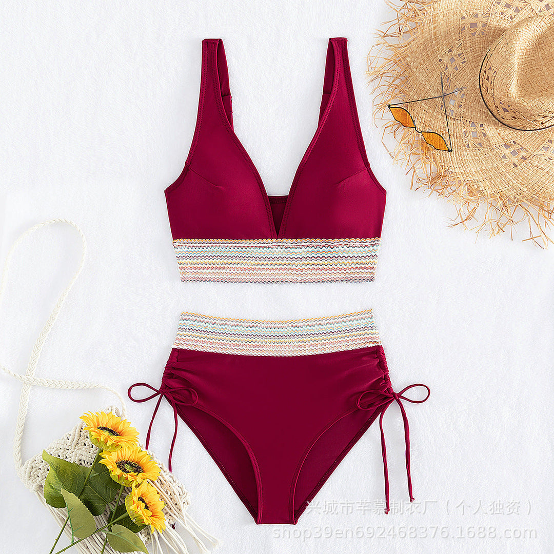Damen Hochgeschnittener Sportbikini Nord Taschen