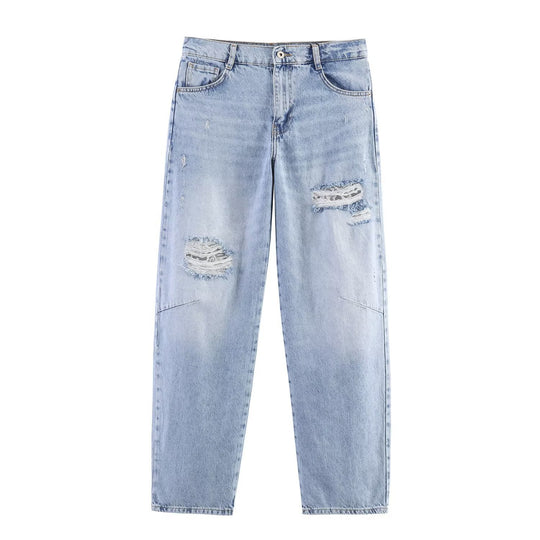 Damen Jeans-Set mit Cropped-Jeansjacke und lässiger High-Waist-Jeans Nord Taschen