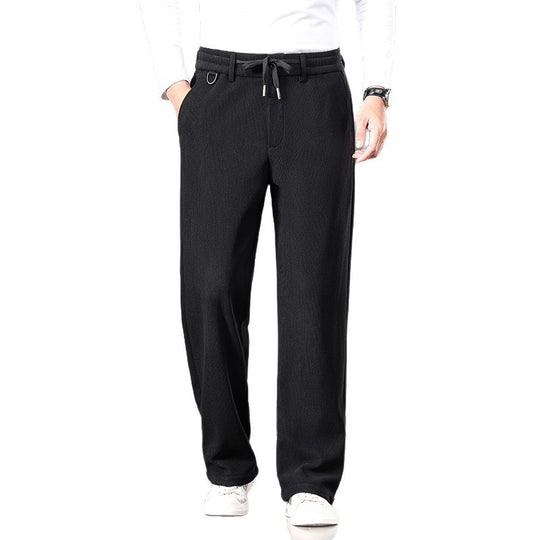 Herren Lässige Relaxed-Fit Baumwoll-Mix Freizeithose mit Kordelzug und geradem Bein Nord Taschen