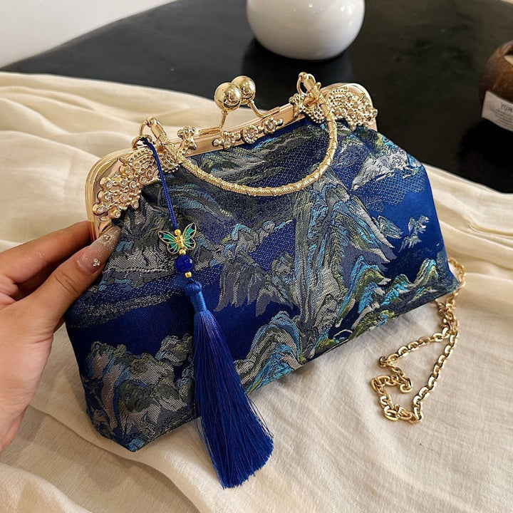 Damen elegante Abendtasche mit floralem Muster Nord Taschen