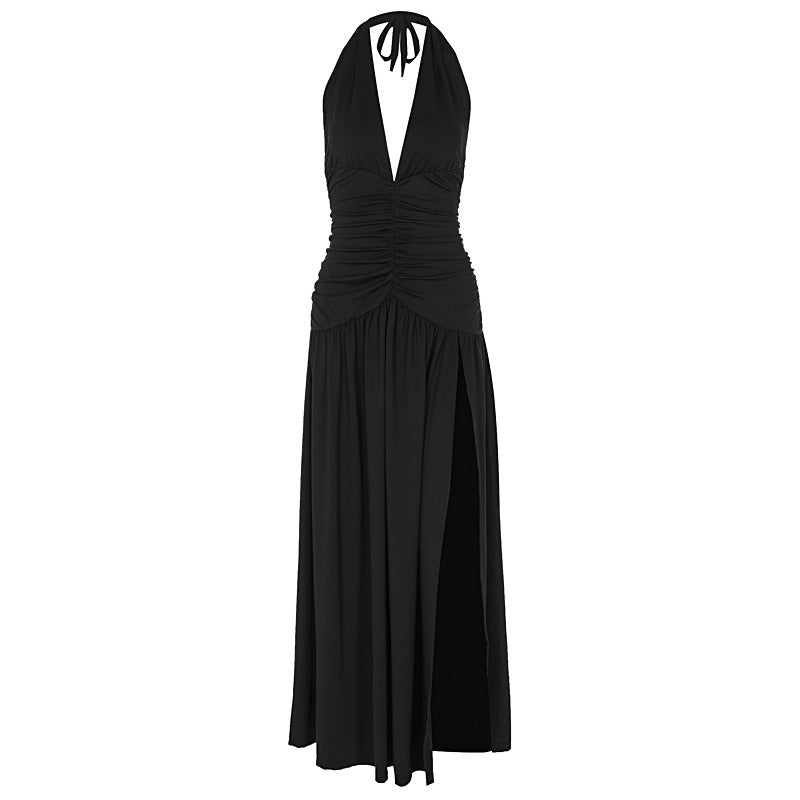 Damen Wickelkleid mit tiefem V-Ausschnitt und Raffung