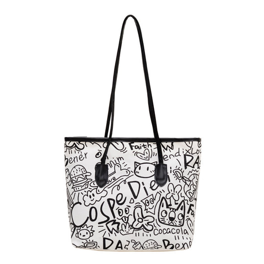 Damen kreative Handtasche mit verspieltem Comic-Druck Nord Taschen